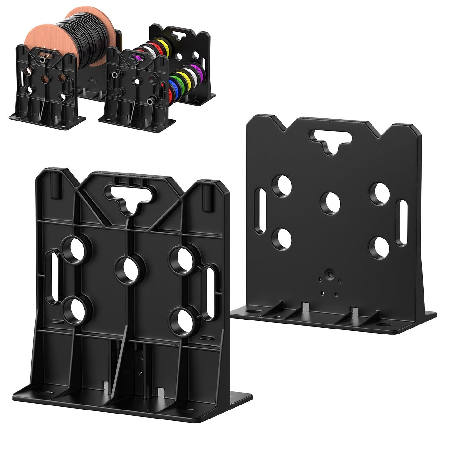 Glosaie Multi Purpose Wire Dispenser, Industrial 330 LBS Capacity Wire Spool Rack/Wire Spool Holder for Spools Up to 34" In Diameter, Workstation & Seat for Jobsite & Workshop, Black