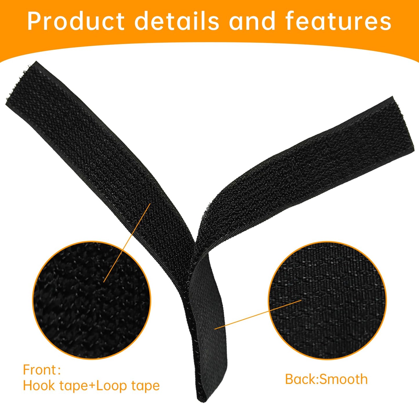 TACVEL 1.5" x16ft Hook and Loop Straps, Long Adjustable Fastening Straps with 15 Metal Buckles, Cut to Length Cinch Straps, Reusable Nylon Securing Cord Ties for Organizer or Storage