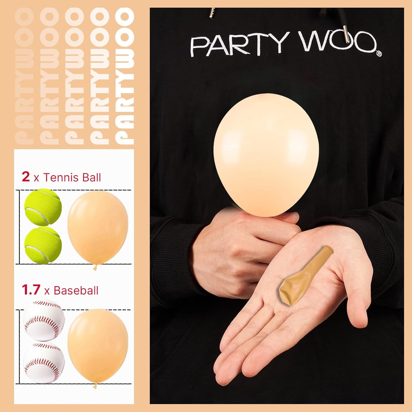 PartyWoo 5-Inch Nude Balloons - 100pcs Apricot Latex Helium Balloons for Boho Theme Parties