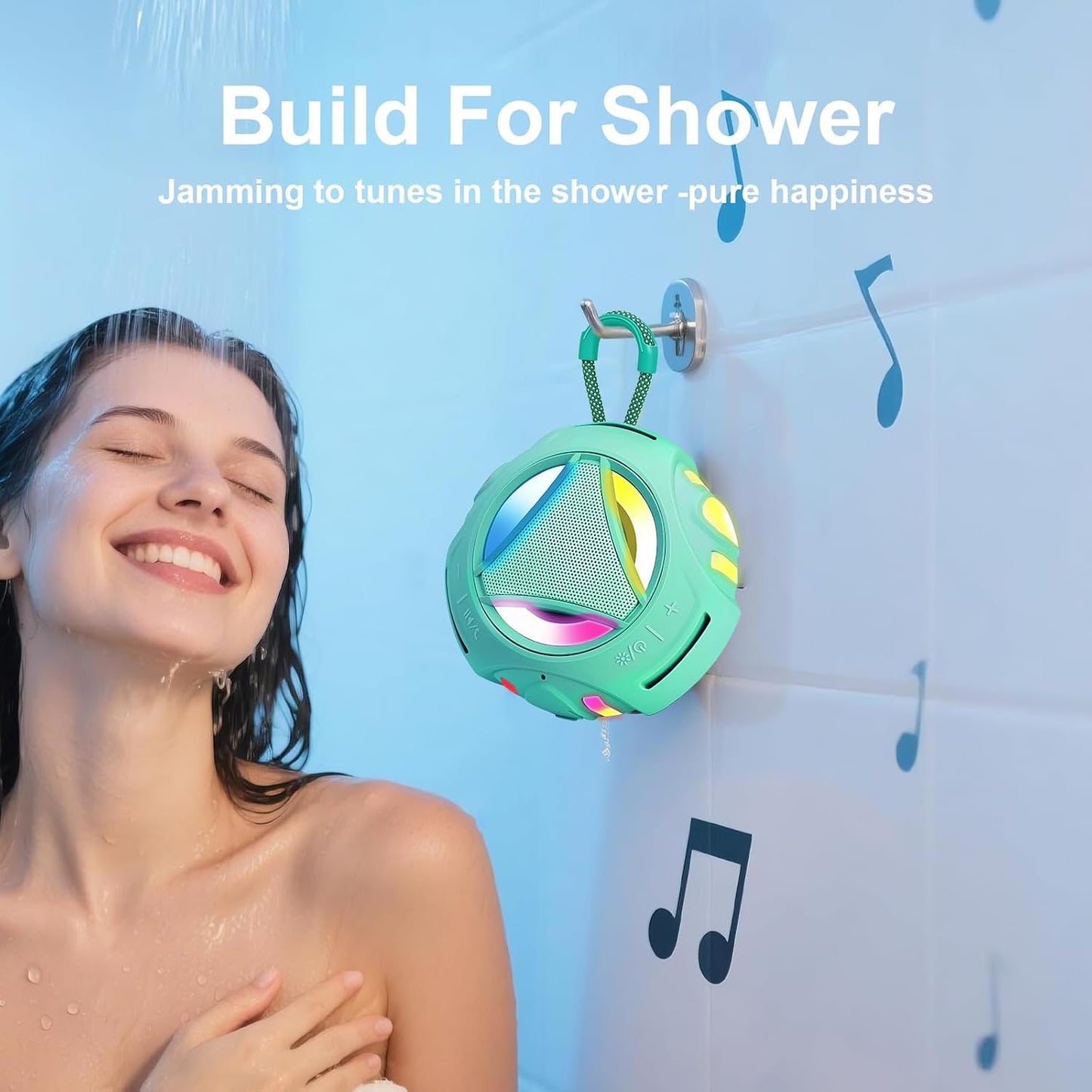 VANDVIBE IPX7 24H Portable Bluetooth Speaker, Waterproof Shower Speaker, Wireless Outdoor Speakers, Floating, Built