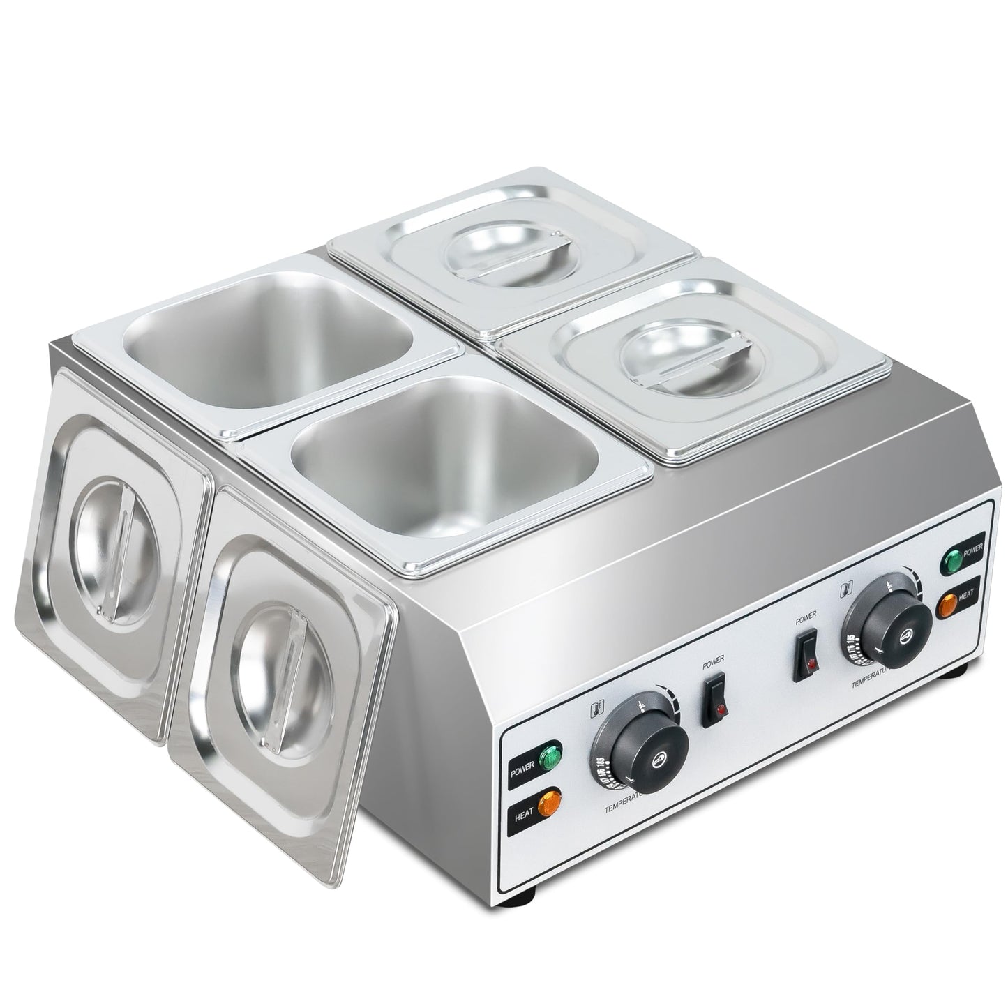 Chocolate Melting Pot 4-Tanks Commercial Chocolate Tempering Machine Chocolate Tempering Pot 2000W Electric Chocolate Melter Pot Chocolate Warmer for Milk Coffee Cheese