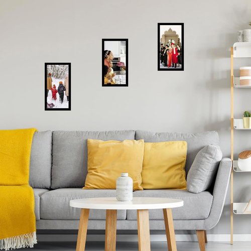 JCJMY 6x11 Picture Frame - Black Wall & Tabletop Display | Shatter-Resistant Plexiglass, Versatile Mounting Options
