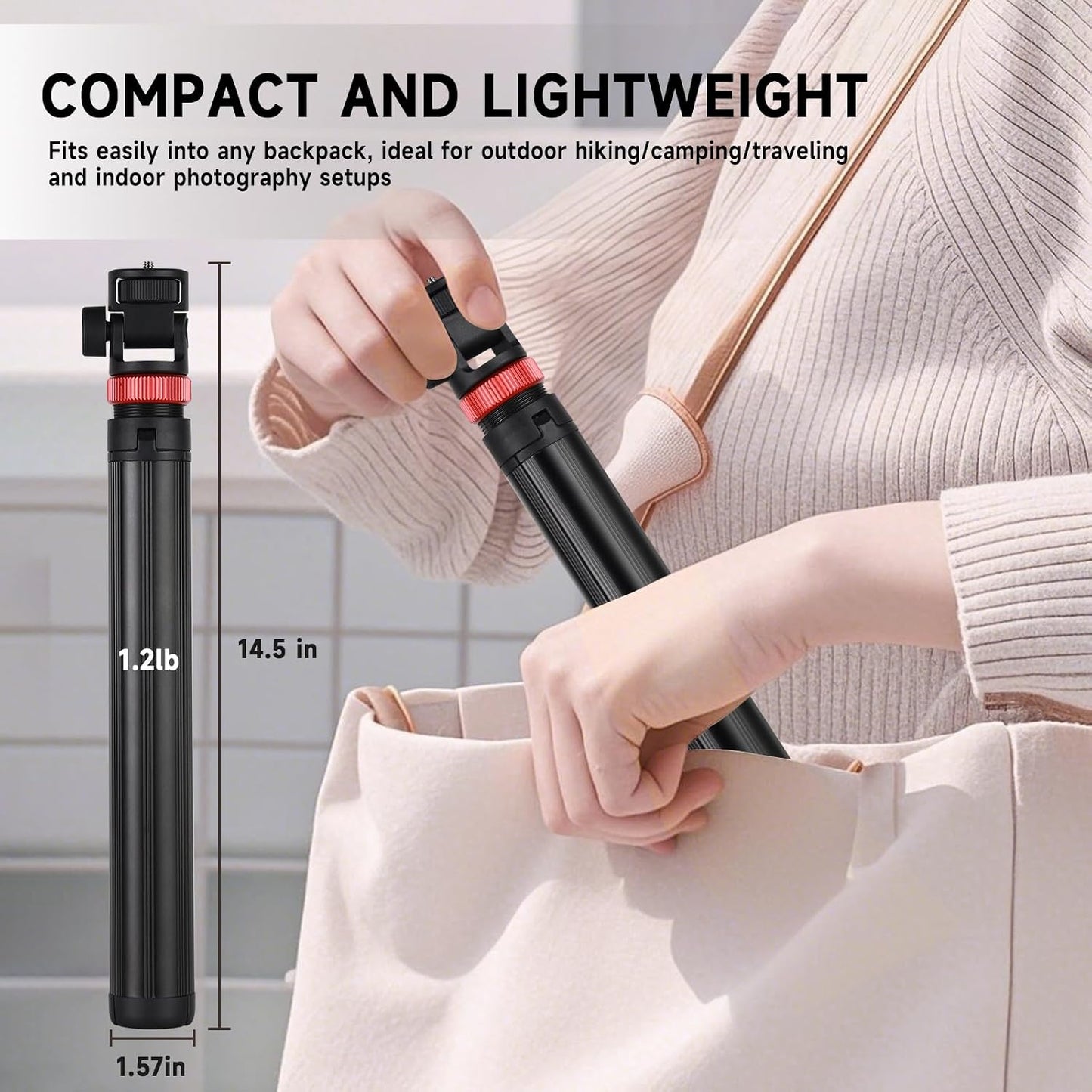 YSKE MT-79 81", 7-Section 0.8lbs, Light Stand Tripod Foldable - Camera Phone Mount for DSLR, GoPro, iPhone, LED Video