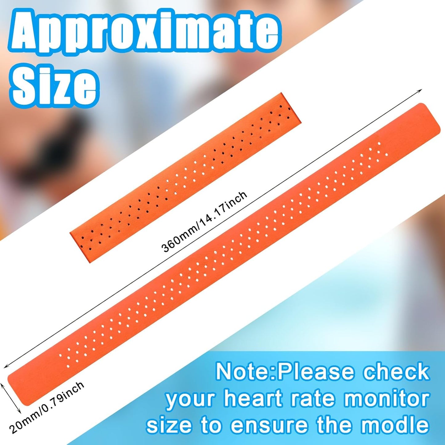 4 Adjustable(0.8 14.2 Inch,Orange) Oudain Pcs Heart Rate Monitor Replacement Strap Band, Soft Heart Rate Monitor