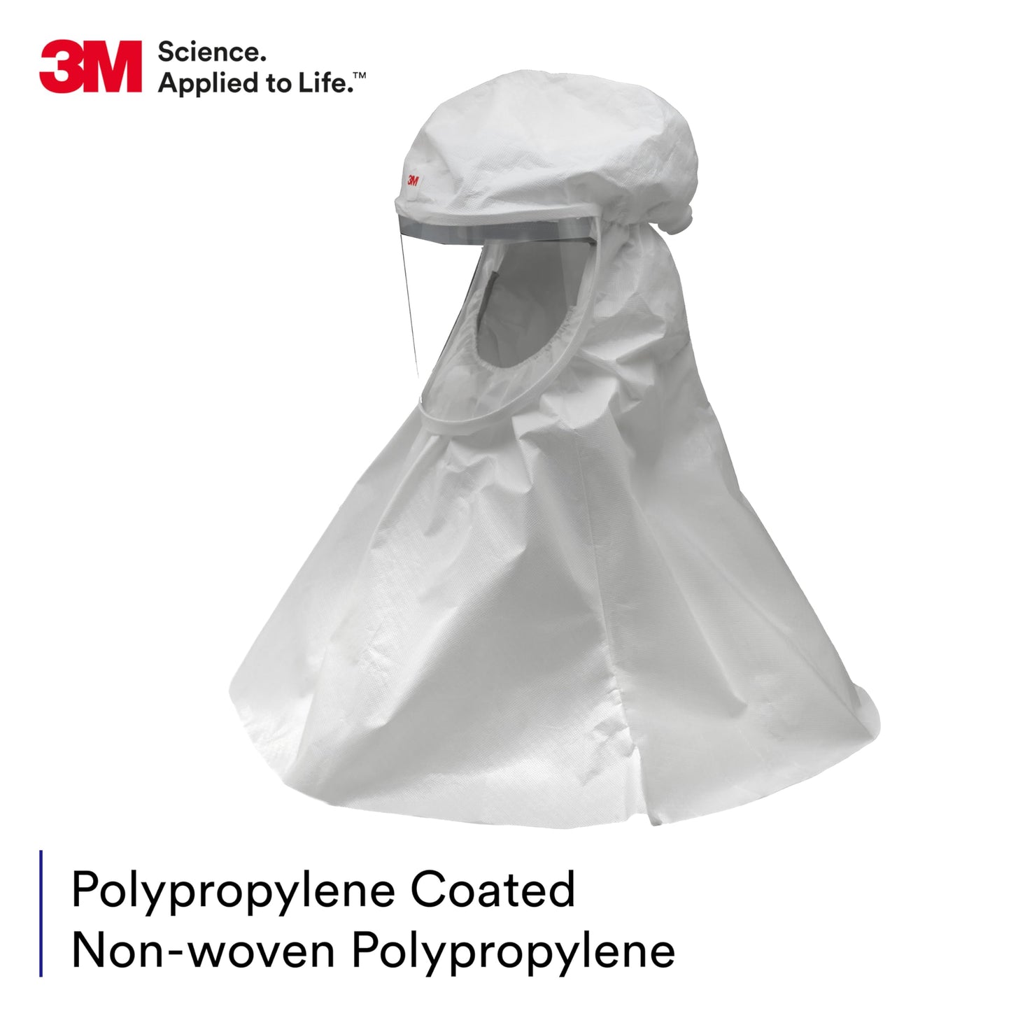 3M Versaflo Economy Hood, S-403L-20, Medium/Large, Pack of 20, Coverage for Dust and Paint Spray, Liquid Splash Protection for Eyes and Face, Lightweight, White