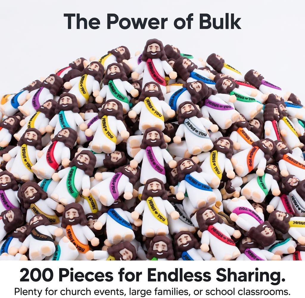 Skiennix 100PCS Mini Jesus Figurines - Perfect Religious Easter Egg Stuffers & Gifts