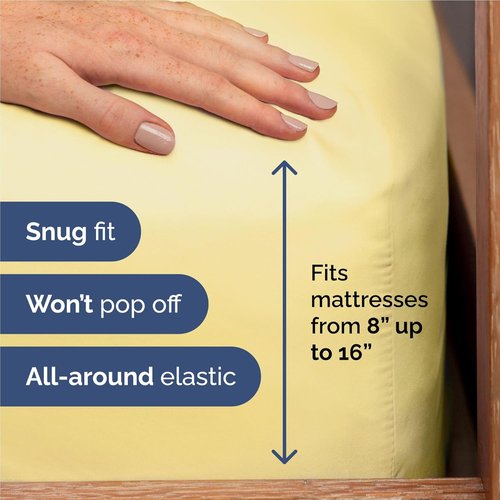 Hotel Luxury Twin XL Sheet Set by [Brand Name] - Comfy, Breathable & Cooling - Ultra-Soft, Deep Pockets - Yellow