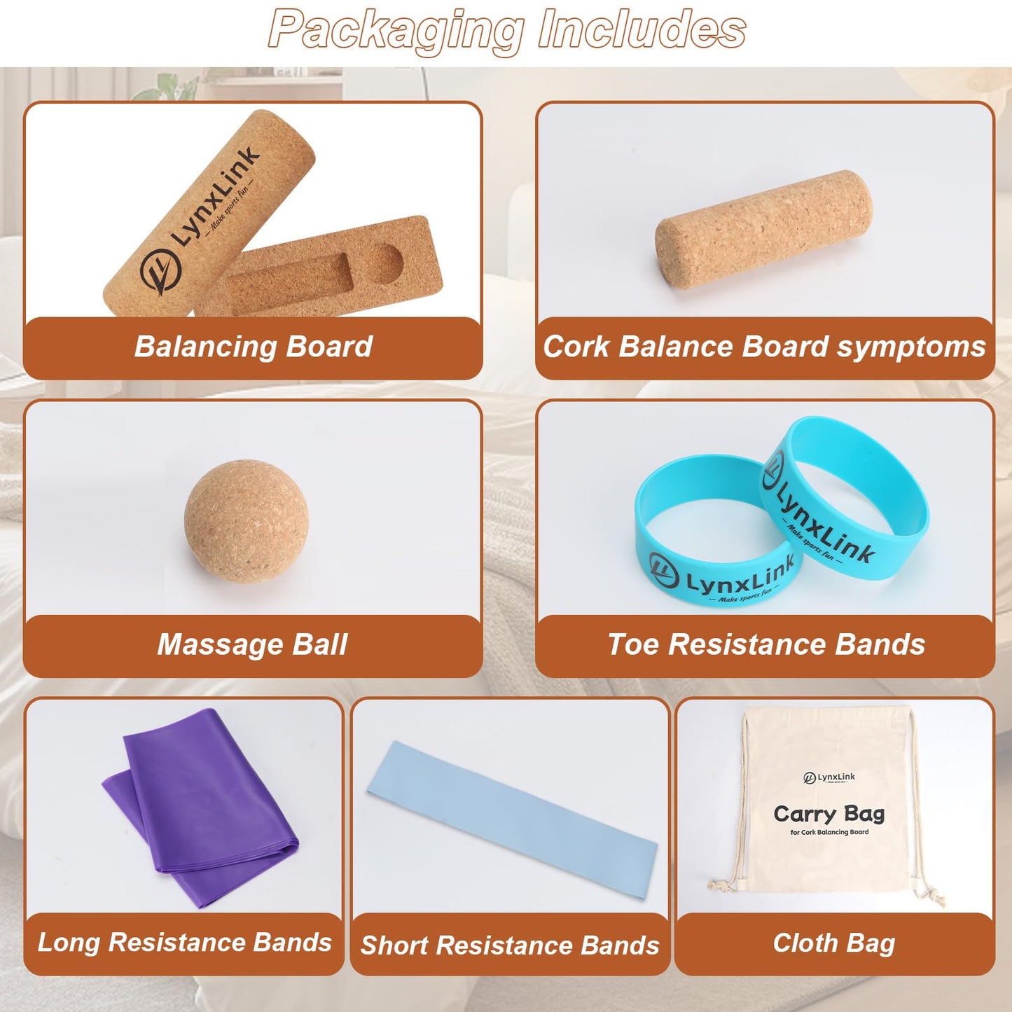 Cork Balancing Board Foot Restoration and Balance Kit with Massage Ball & Resistance Bands – Plantar Fasciitis Recovery, Improve Foot Health | Sports & Outdoors Balance Boards