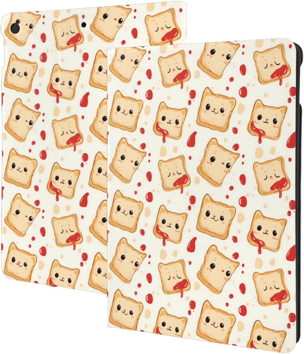 TZTTZT 9th/8th/7th 10.2 Inch Cute Ketchup Bread Print Compatible with ipad Generation Case Cover, Cute Unique Tablet
