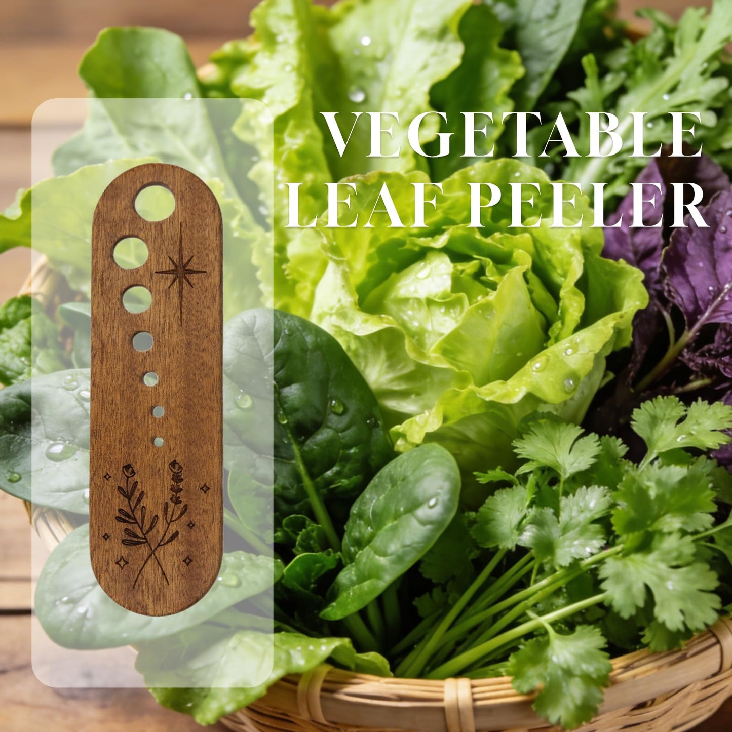 Wooden Vegetable Leaf Separator Herb Stripper,Essential Herb Stripper Tool, Fun Kitchen Gadgets for Home & Chef Use, Exquisite Kitchen Gift Supplies
