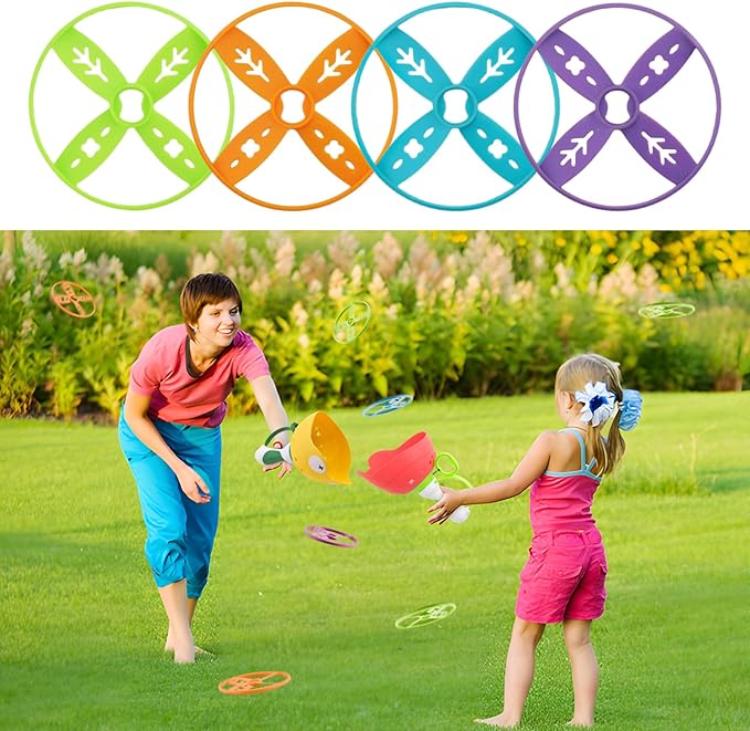 Outside Toys for Kids Ages 4-8, 24 Pack Flying Discs Supplement Set - Compatible with Most Handheld and Foot-Powered Flying Disc Toys, Includes 4 Vibrant Colors, Must-Have for Flying Disc Enthusiasts