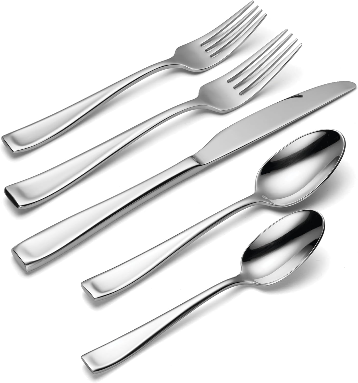 Oneida Moda Mirror 20-Piece Silverware Set - 18/10 Stainless Steel, Dishwasher Safe, Service for 4