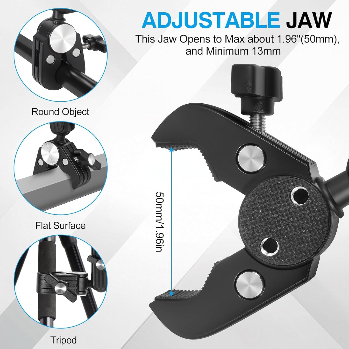 XIEACHUR 1/4 Inch Super Clamp Camera Mount Double Ball Head Magic Arm with Threads Universal Mount for Monitor Light