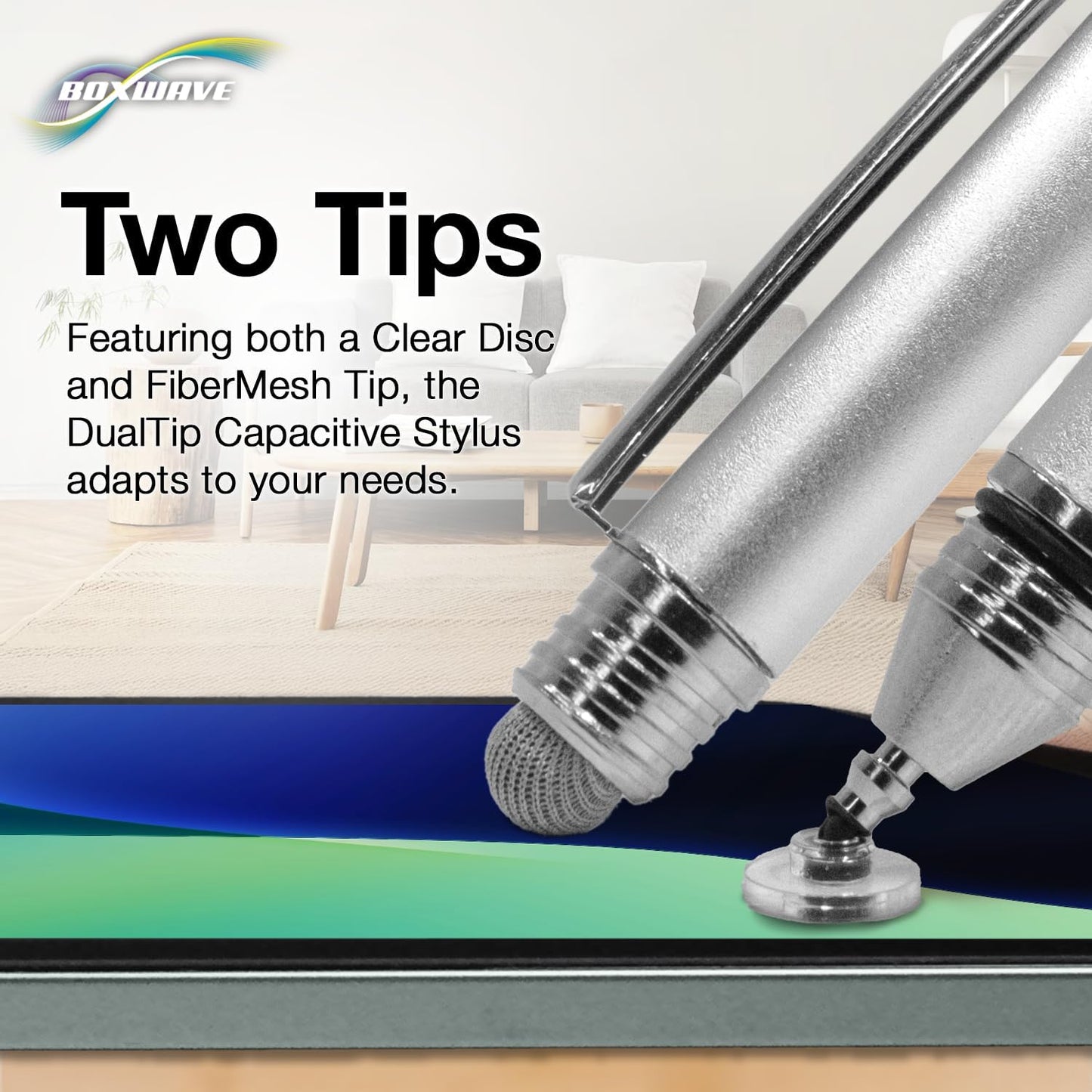 BoxWave S24 Stylus Pen Compatible with Samsung Galaxy FE - DualTip Capacitive Stylus, Fiber Tip Disc Tip Capacitive