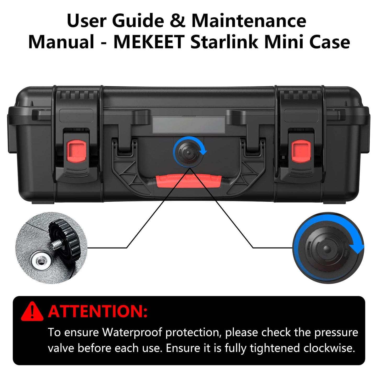 MEKEET Starlink Mini Case, Waterproof Hard case Fits Star Link Mini Dish, Portable Shoulder Dual Carry Options with Precision Cut Foam For Starlink Accessories,Ideal for Travel and Camping