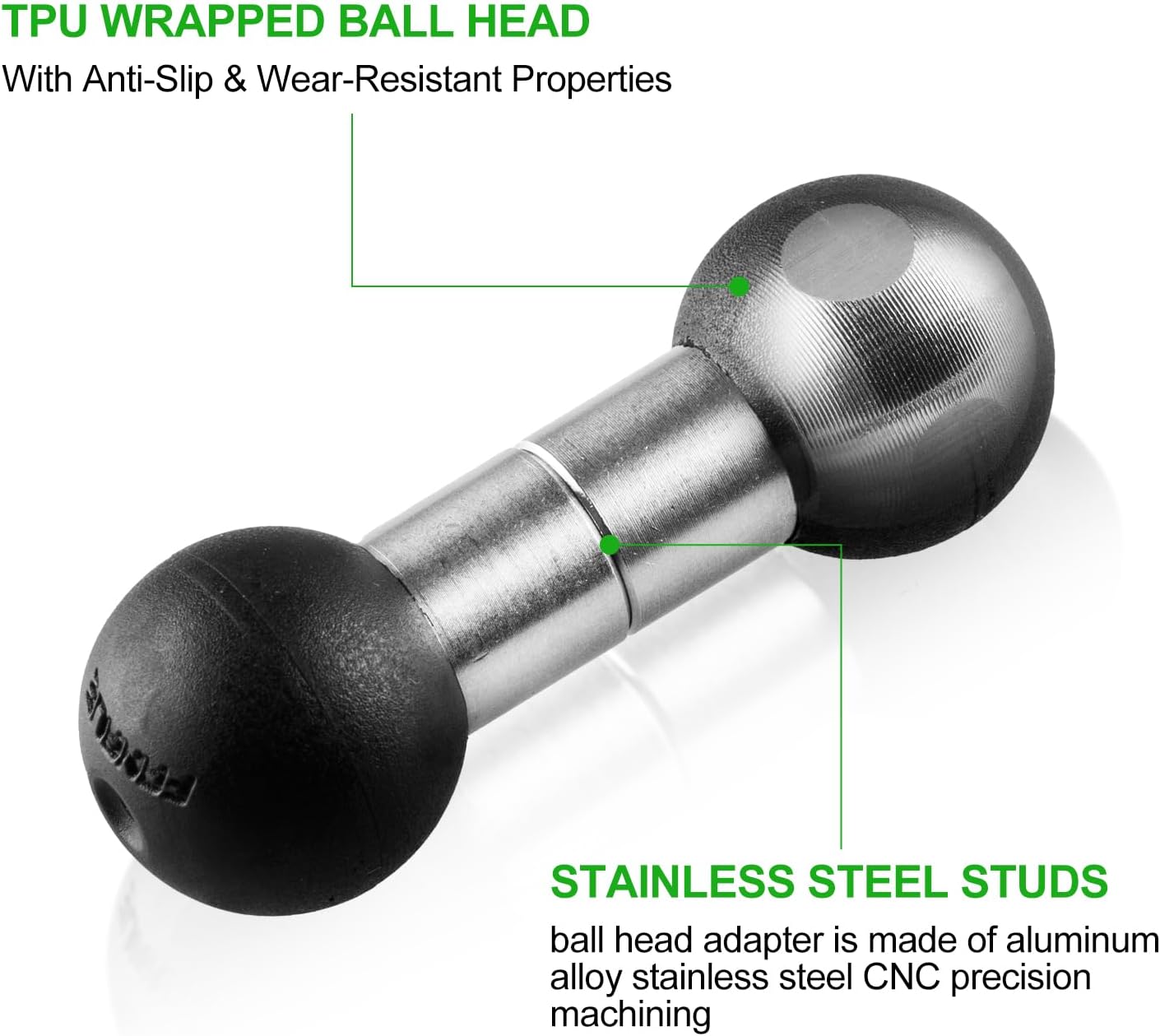 FANAUE 17mm 17mm Aluminum to Ball Head Adapter, Compatible with Garmin and Other GPS Devices with Connection