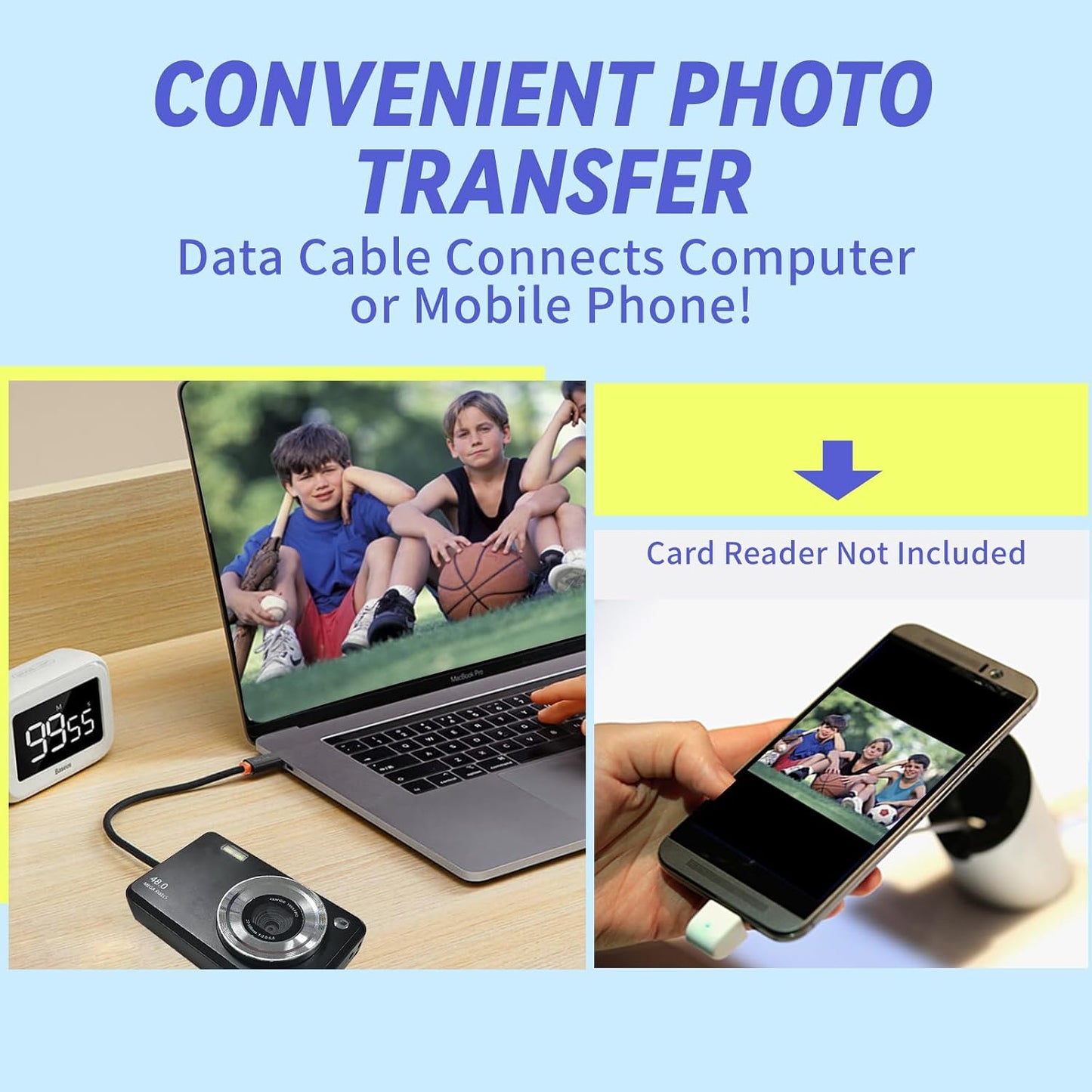 Yehtreh 16X 32GB Digital Cameras FHD Camera for Kid Boys Girls Compact Digital Point and Shoot Camera with Zoom Card