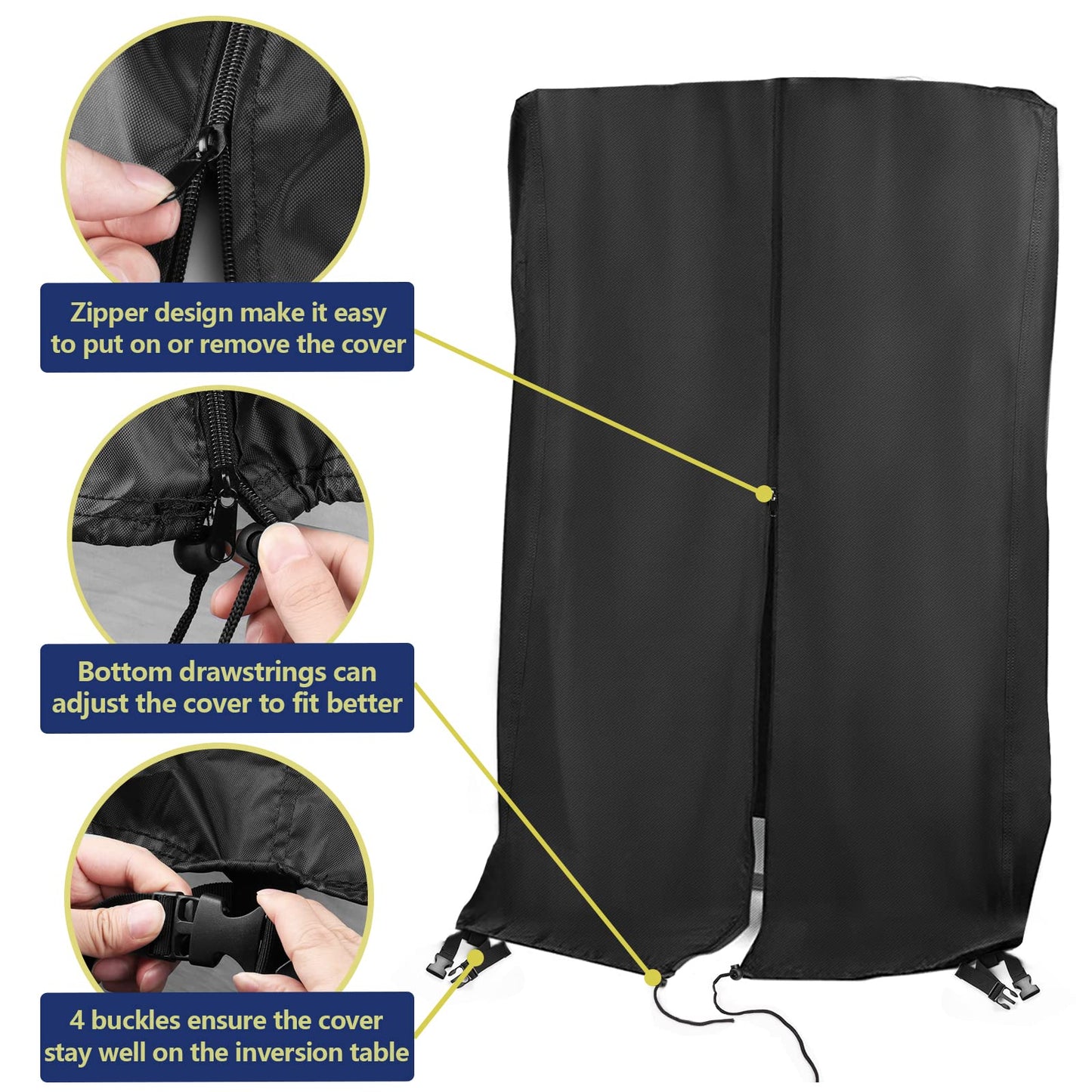 Guisong Inversion Table Cover with Zipper, Waterproof Dustproof Protective Cover Fit Most Inversion Tables & Chairs, Indoor Outdoor Use