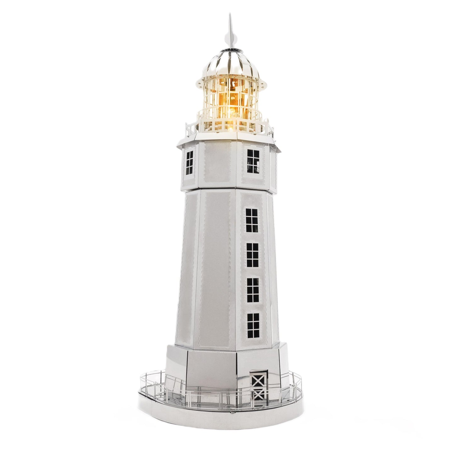 METAL-TIME 3D Architecture Metal Model Electrical Lighthouse DIY Construction Kit | Lighted Kit Assembly & Disassembly | Stainless Steel Improve Thinking 3D Puzzles Sailors Companion