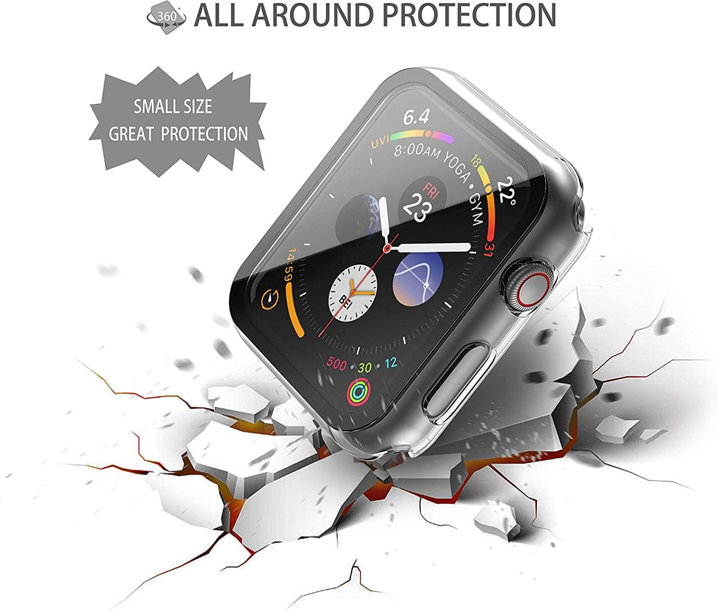 2 Pack 3 (2025) 2 6 5 4 40mm, Misxi Hard PC Case with Tempered Glass Screen Protector Compatible with Apple Watch SE SE
