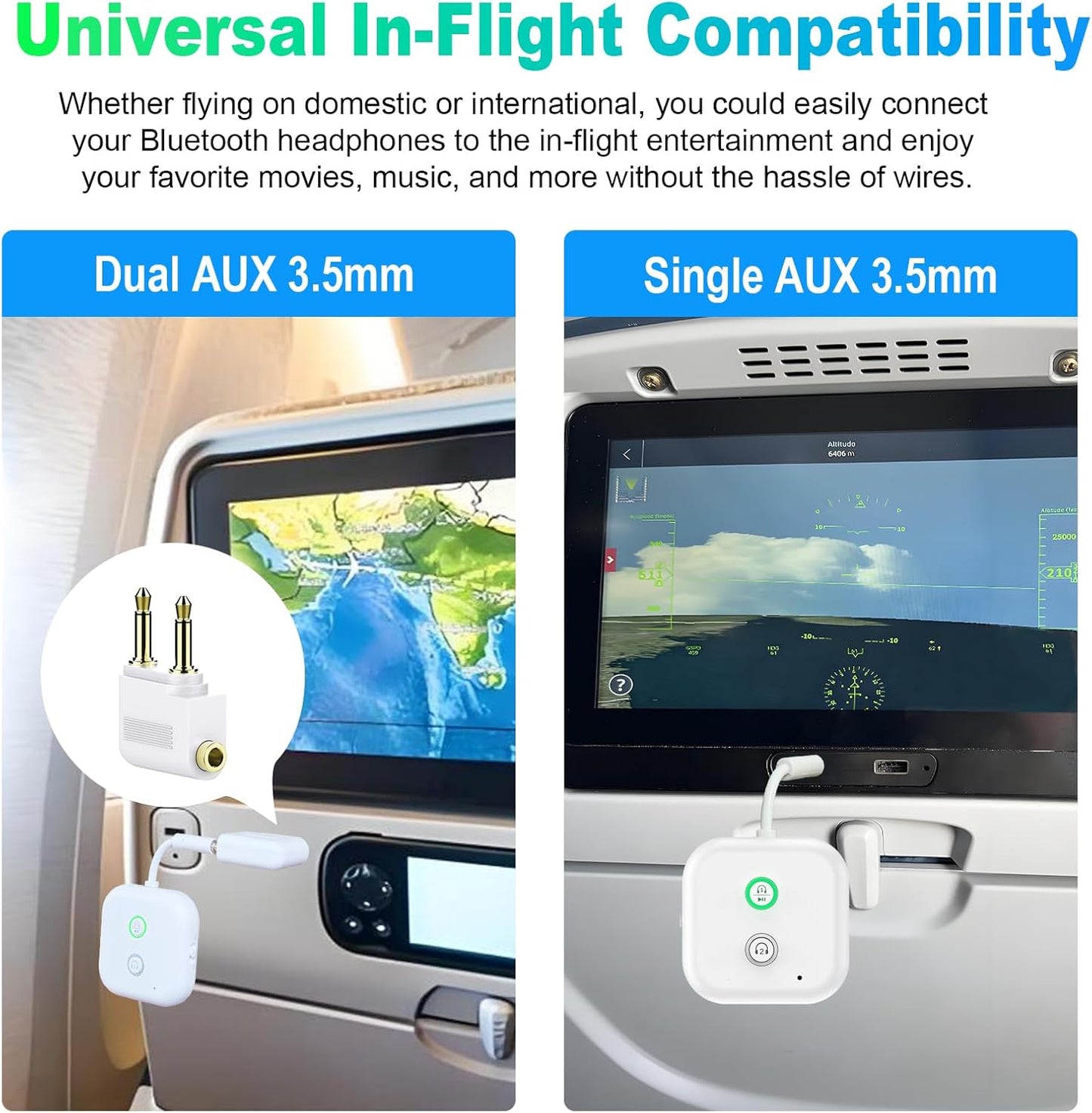 LENDAWAY 5.4 2 Bluetooth Transmitter Receiver,Airplane Bluetooth Audio Adapter,Wireless Audio Transmitter