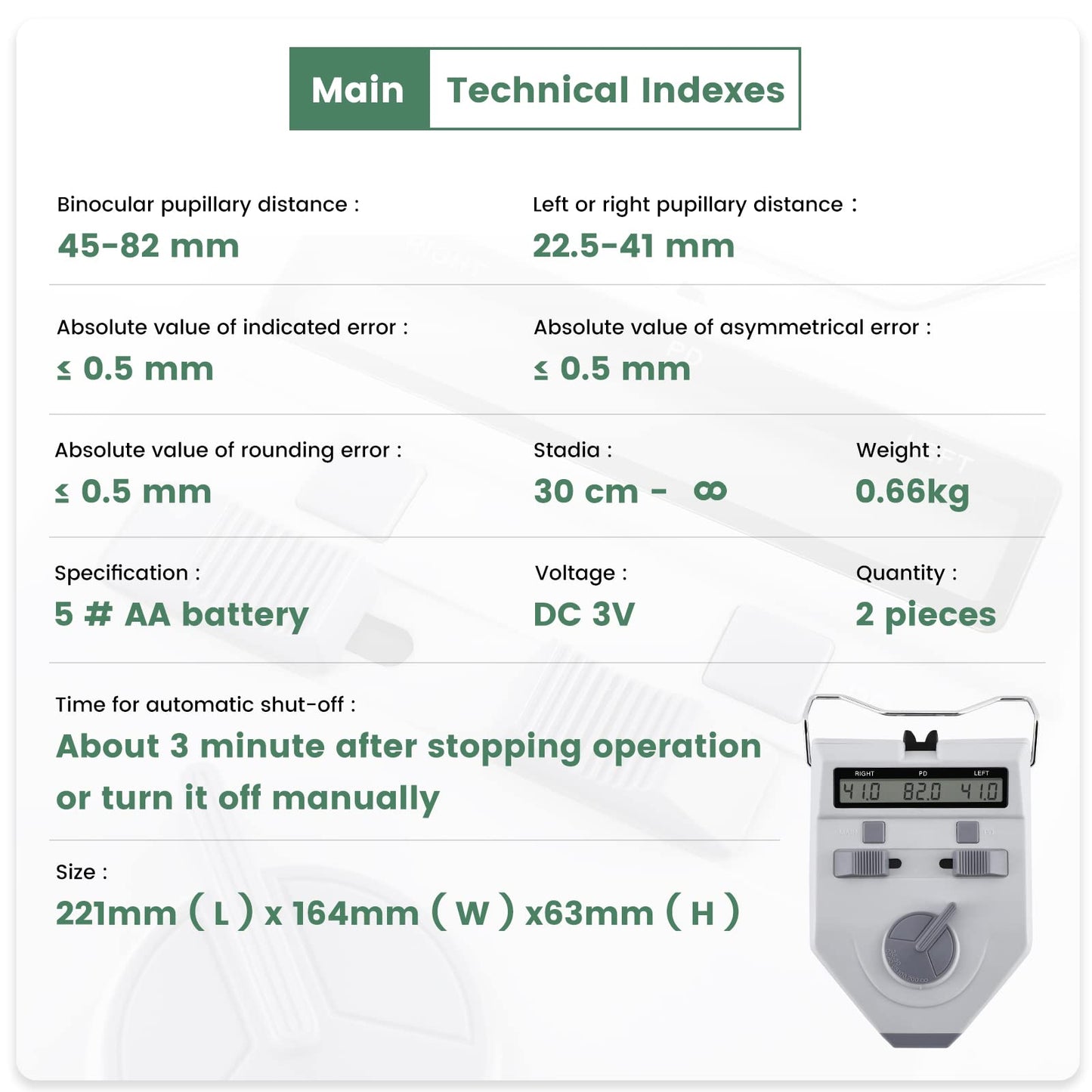 Huanyu Optical Digital Pupilometer 45-82mm Pupil Meter PD Meter and Huanyu Frame Warmer 158-286℉ Eyeglass Frame Heater 600W Bundle