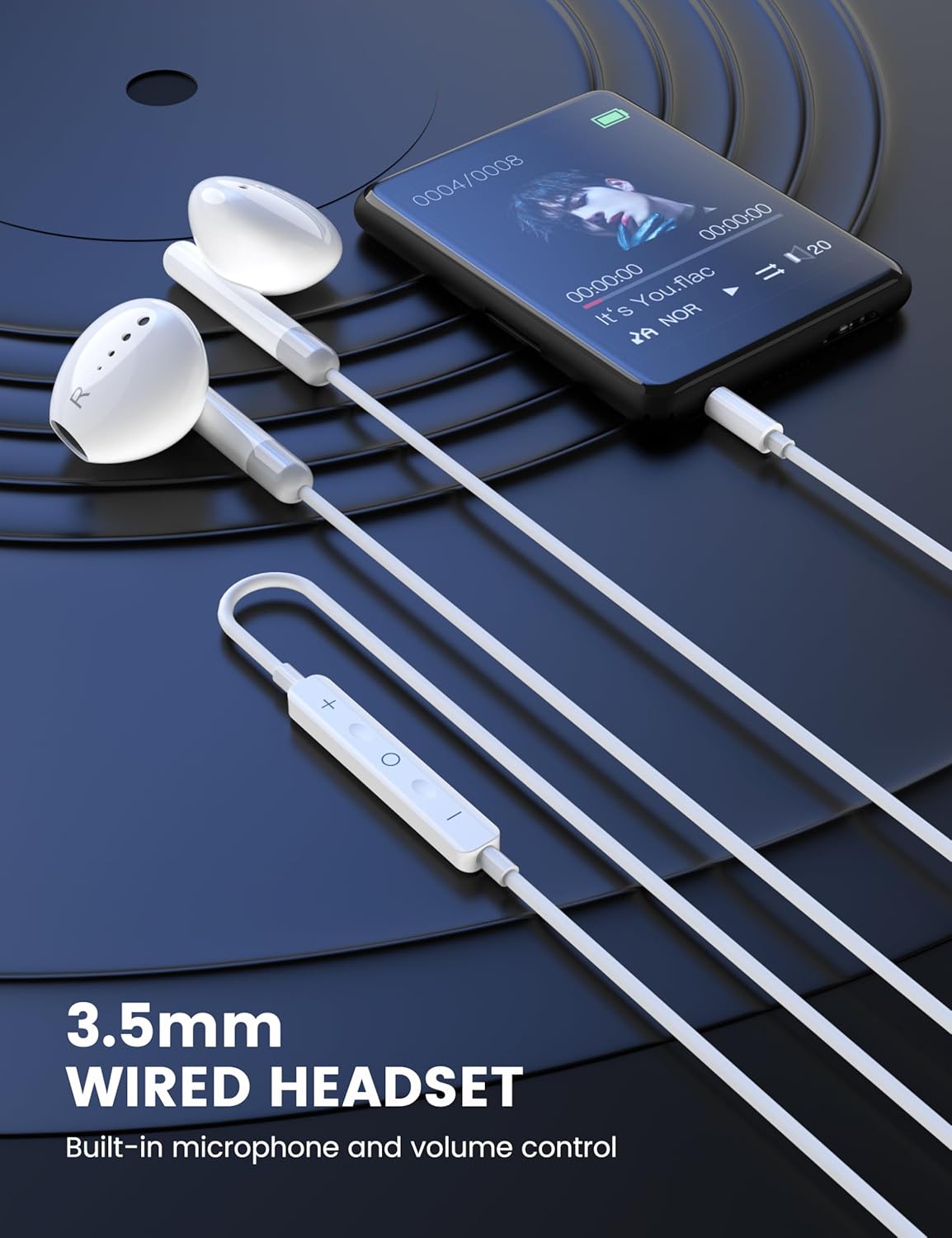 Fidioto 2Pack 4.0Ft 3.5mm MP3 Wired Earbuds with Microphone, Length Wired in-Ear Headphones, Jack Wired Earphones