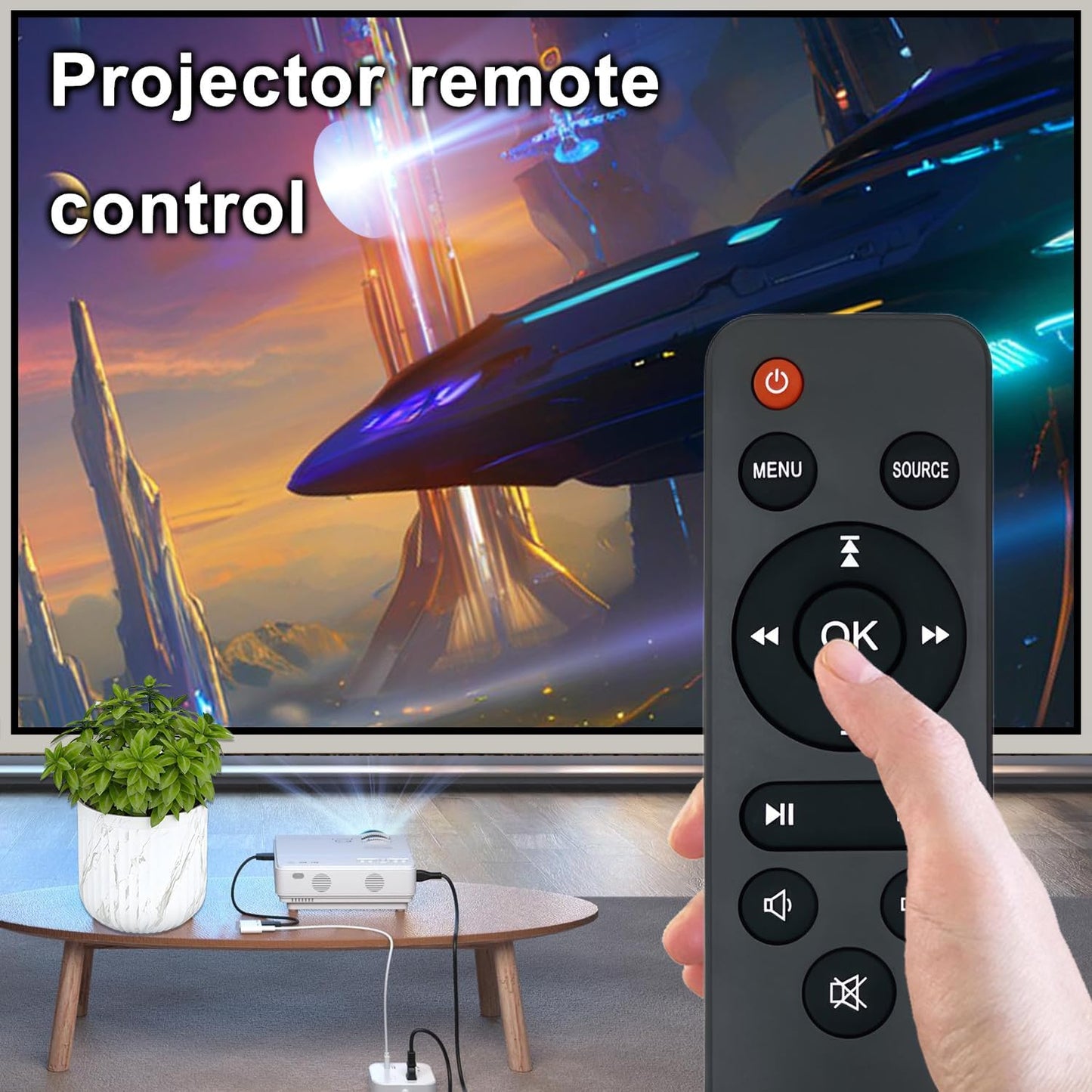 ZECARFA M8-F M8-F A008 V08 M10 HI-04 Control(M8-F Replacement Mini Projector Remote Compatible with AuKing / / NISOO /