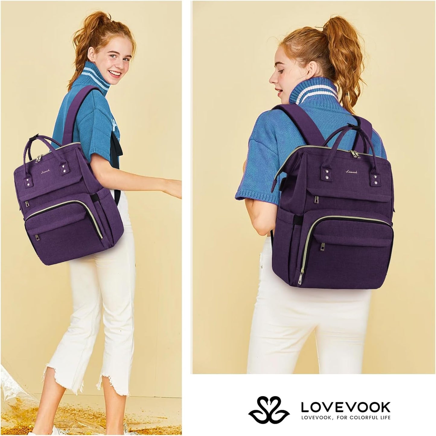 Backpack Women,17 Inch Backpack Backpack,Waterproof Pack LOVEVOOK Laptop for Professional Womens Travel Purse Computer