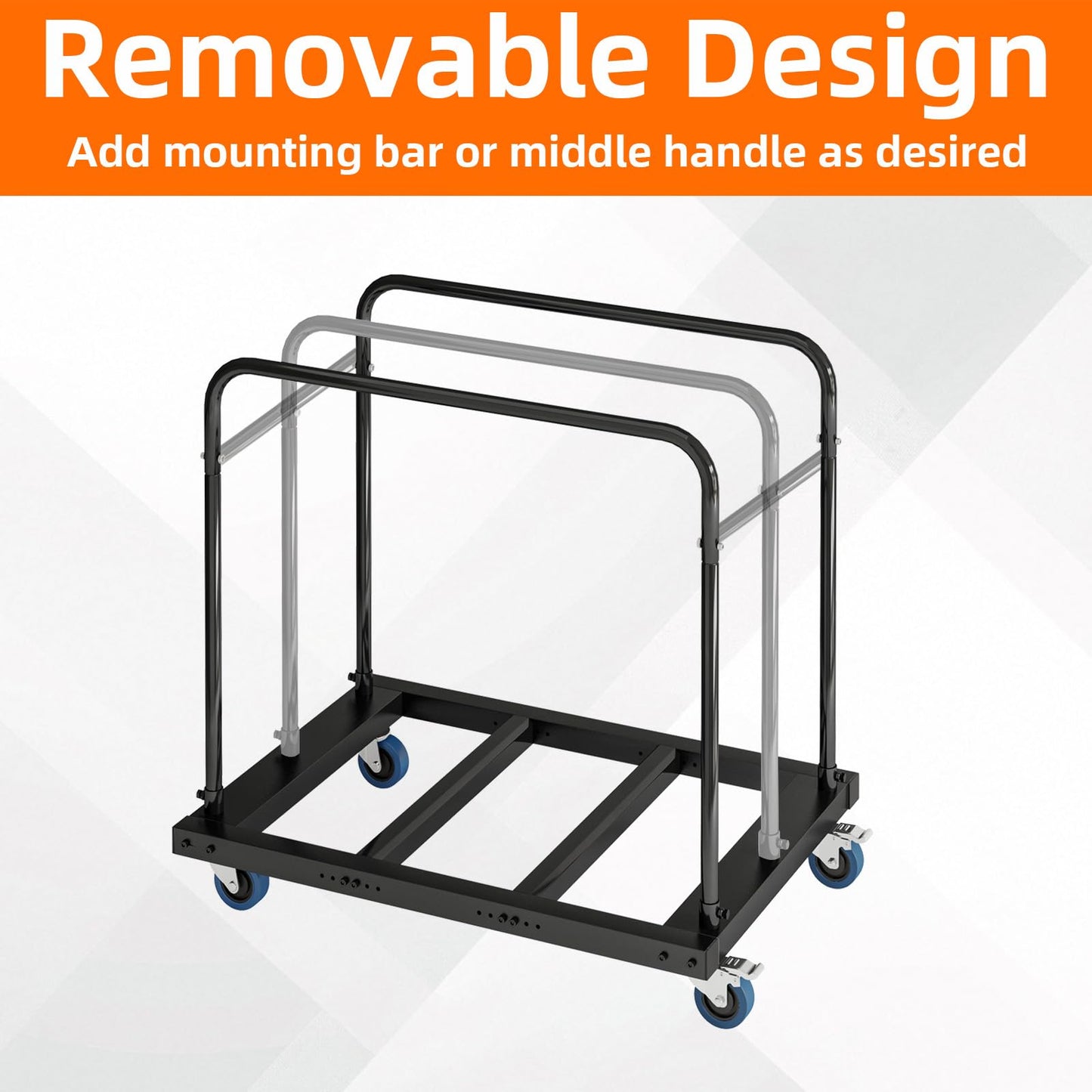 GAMINA KAVISI Folding Table Cart, 1800lb Panel Carts with Swivel Wheels, Heavy Duty Drywall Cart for Moving Lumber, Folding Table, Sheetrock, 10 Table Capacity for Hotels, Factories, Warehouses.