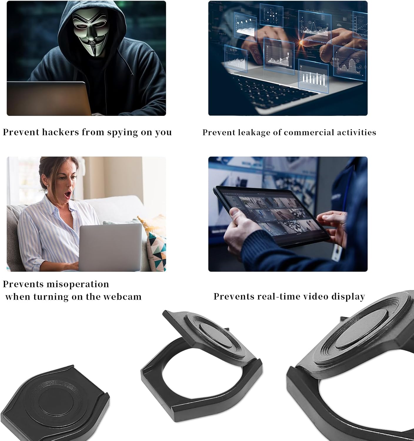 Knomix 3 Pack C270/C615/C920/C930e/C922X Universal Webcam Cover Desktop Computer External Webcam Lens Cover Shutter Cap
