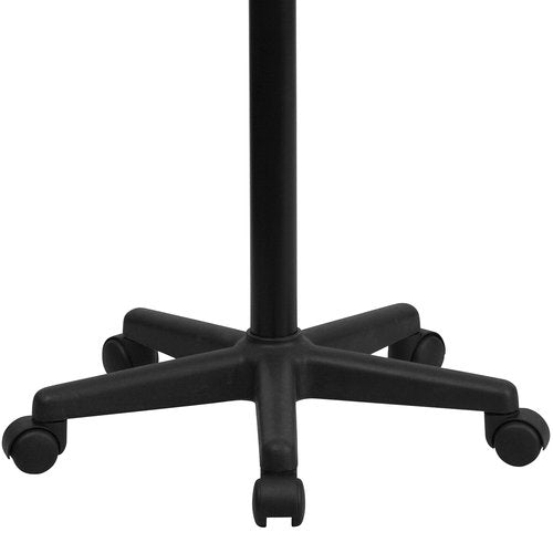 Flash Furniture Eve Sit to Stand Mobile Laptop Desk/Speaker's Lectern with Wheels, Modern Height-Adjustable Portable Standing Computer Desk, Black
