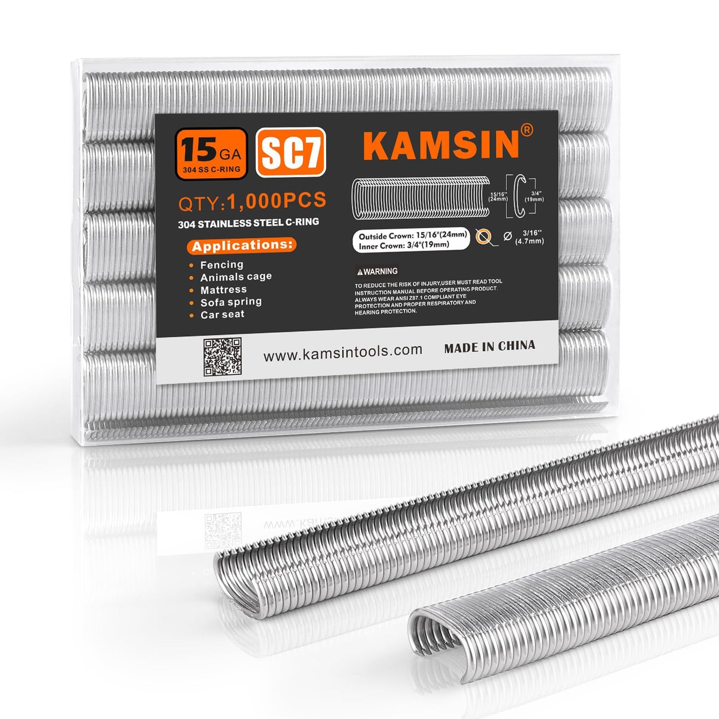 Combination of C-7EA Pneumatic Hog Ring Gun Kit and 1000PCS Stainless Steel Hog Ring Staples