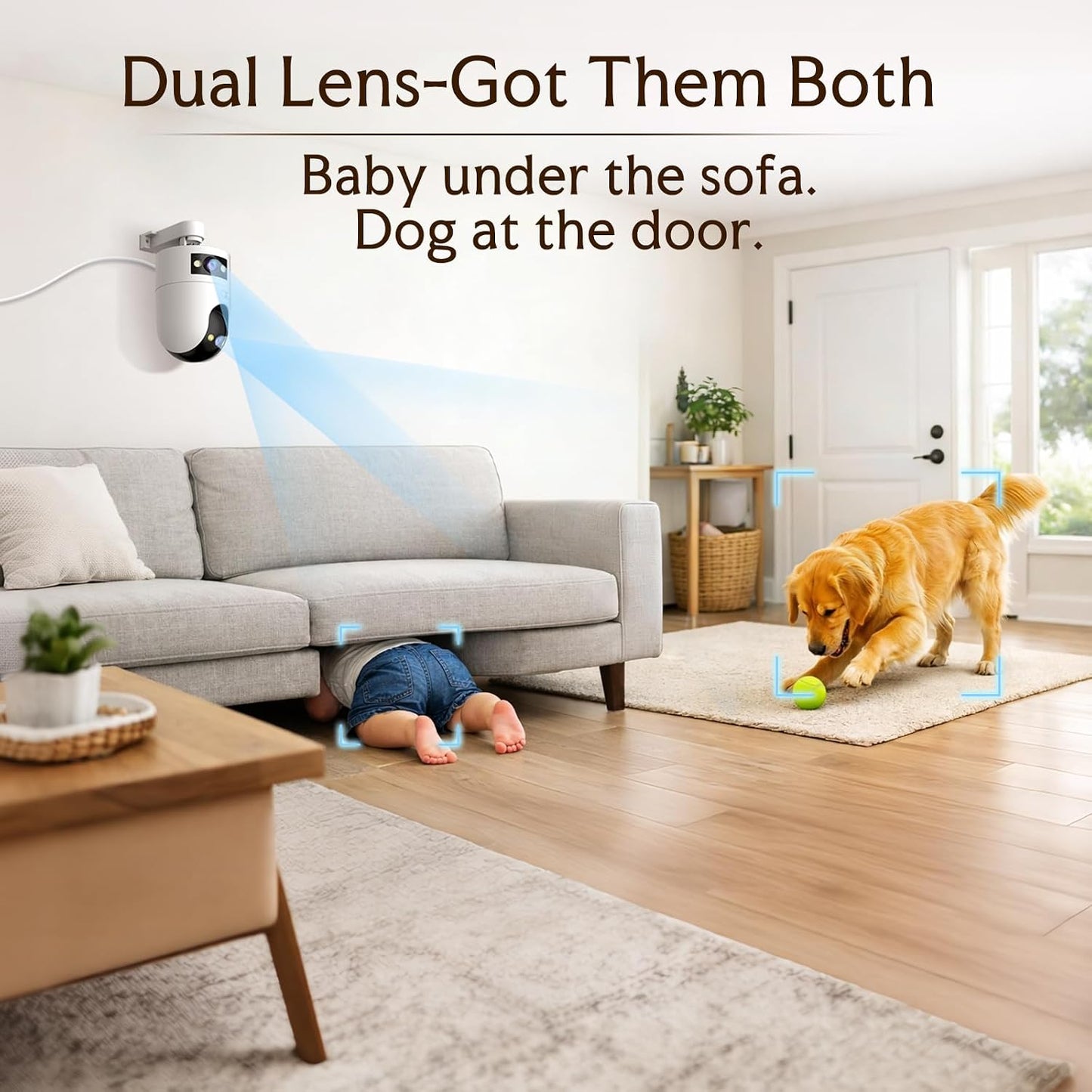 JOOAN 2K 5G/2.4G 2-Way IP66, 1 Pack Indoor Camera WiFi Pet Camera, Outdoor Security Camera, Cameras for Home Security