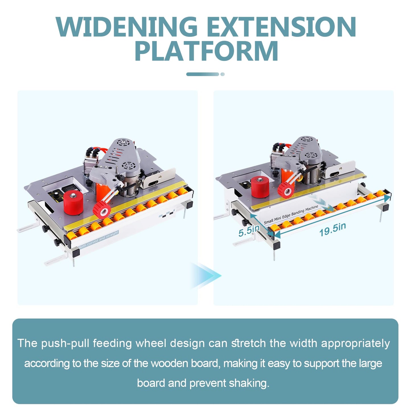 Edge Bander Banding Machine Mini Automatic Tape Breaking Edge Banding Machine Microcomputer Control Curve Straight Edge Sealing Dual-Side Gluing Adjustable Speed 110V