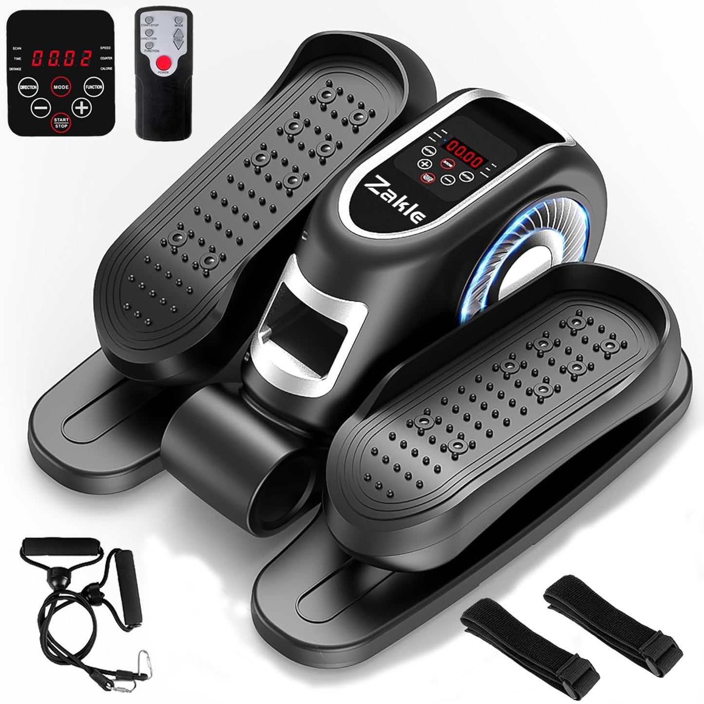 Zakle Under Desk Elliptical Machine, Electric Elliptical Training Machine for Seniors w/Remote Control, 12 Speed Levels, Manual & Auto Mode, Quiet Seated Pedal Exerciser for Home Office (Black)