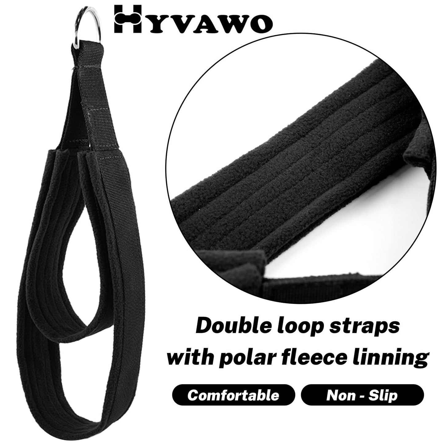 HYVAWO Pilates Straps Soft Padded 1 Pair Double Loop Straps D-Ring for Reformer Home Gym Workout Accessories Fitness Yoga Exercise