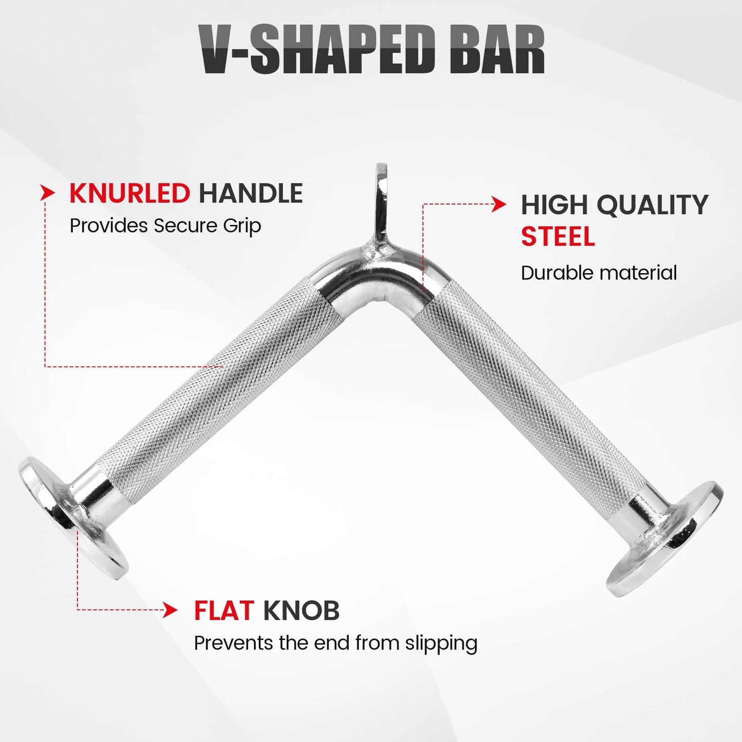 E.T.ENERGIC V-Shaped Bar, V Bar LAT Pull Down Straight Rotating Bar Cable Machine Attachment for Weight Workout Tricep Pull Down Attachment for Home Gym