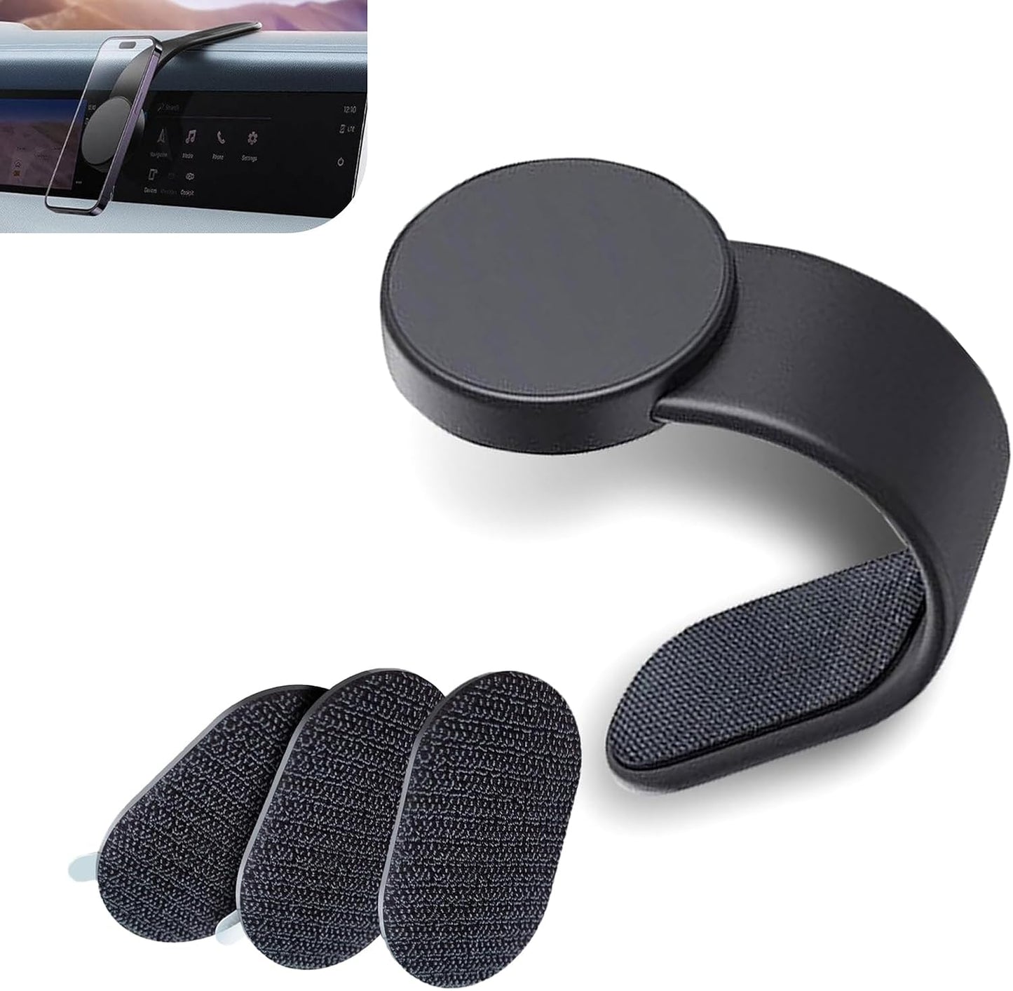 Cuymoap 360-degree Car Phone Holder, Strong Adsorption Anti-Fall Navigation Bracket with Hook and Loop Fastener