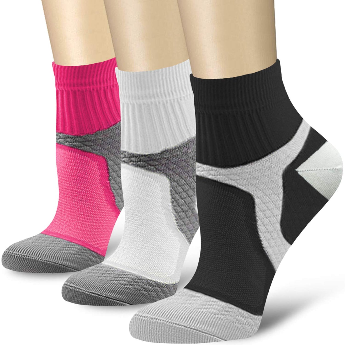 CHARMKING Graduated Compression Socks for Women & Men Circulation 15-20 mmHg is Best for Athletic, Running, Flight Travel, Pregnant, Cycling (Multi 04,S/M)