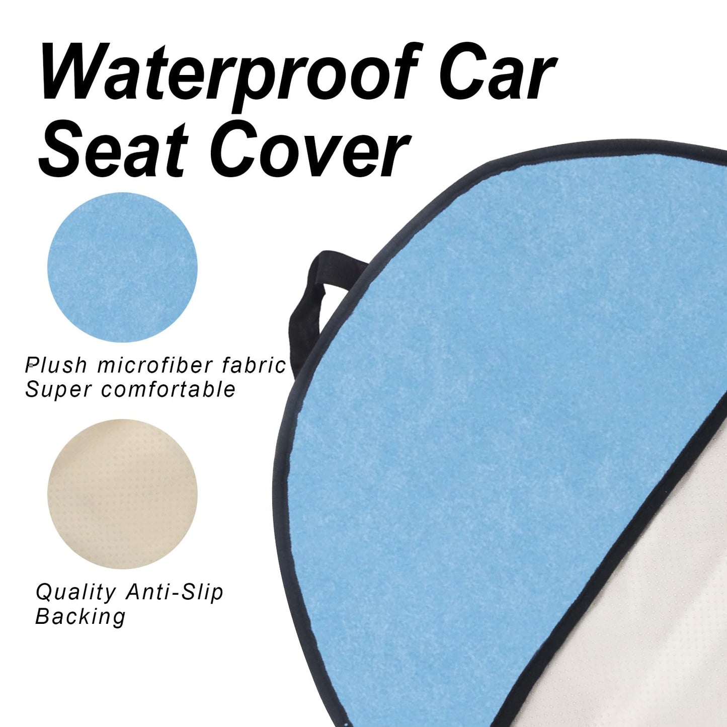 LoyaGour Waterproof Car Towel Seat Covers Front Seats for After Gym Workout,Auto Universal Interior Sweat Towels Cloth Bucket Carseat Cover Protector for Trucks SUV RV Boat Van (Light Blue)