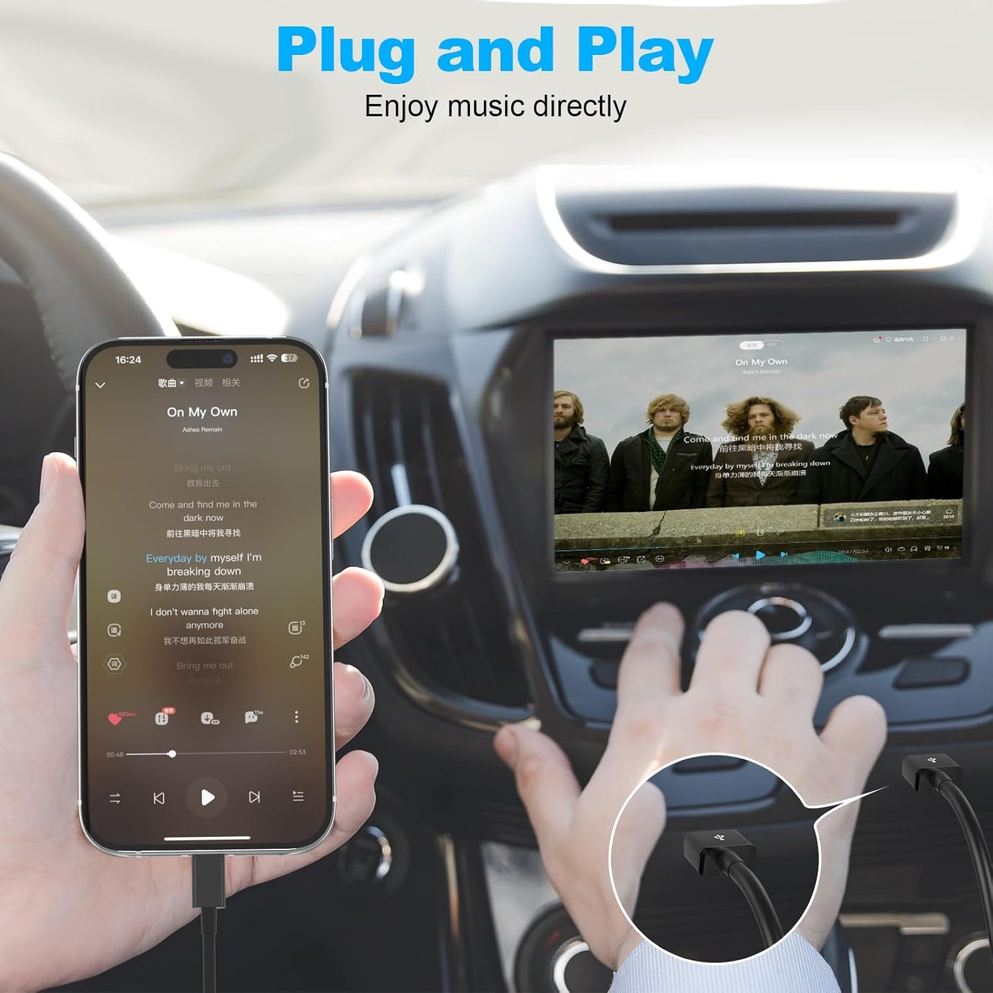 3FT 14 13 12 11 Snisre Car Carplay Cable, USB A to Lightning Cable Compatible with iPhone Pro Max XR XS X Charger
