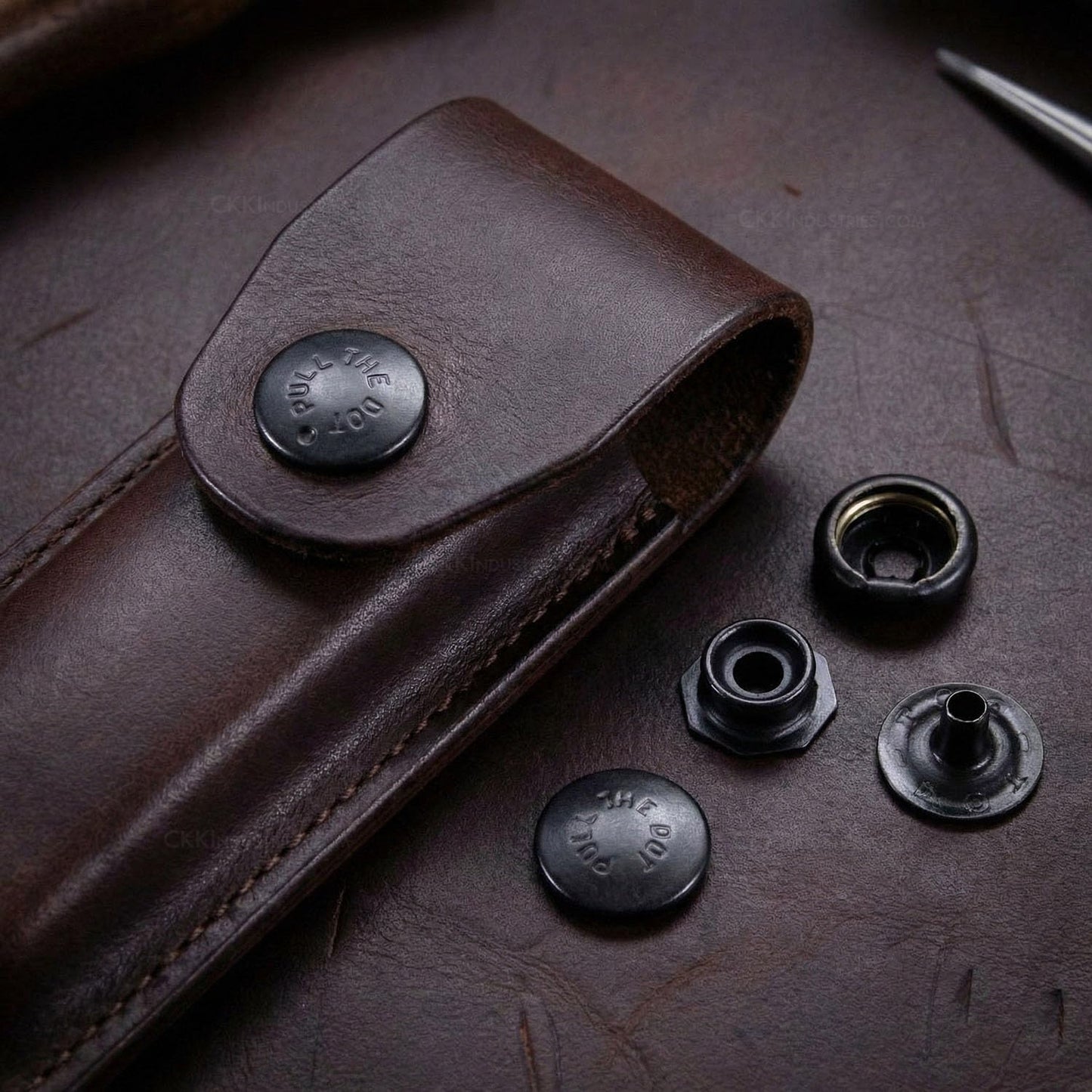 HolsterSmith Metal Snap Sets - (Line 24) - (Pull the Dot) - (Black) - (1 Set) - for Leather, Holsters, Sheaths, Pouches, and Clothing