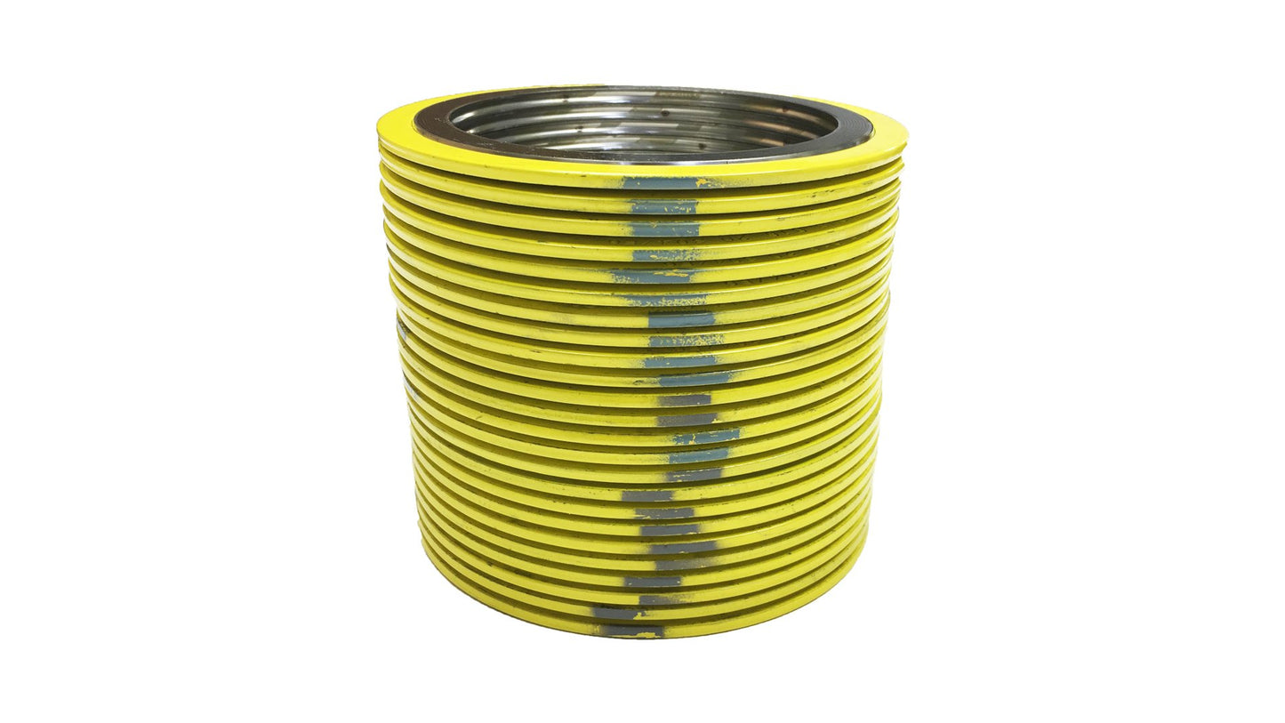Sterling Seal 900010304GR600X24 304 Stainless Steel spiral Wound Gasket with Flexible Graphite Filler, for 10" Pipe, Pressure Class 600#, Yellow With Grey Stripe (Pack of 24)