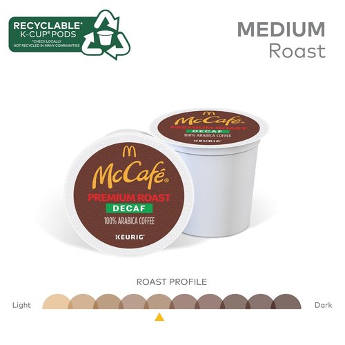 McCafe Premium Roast Decaf Coffee - Single Serve K-Cup Pods, 96 Count (4 Packs of 24)