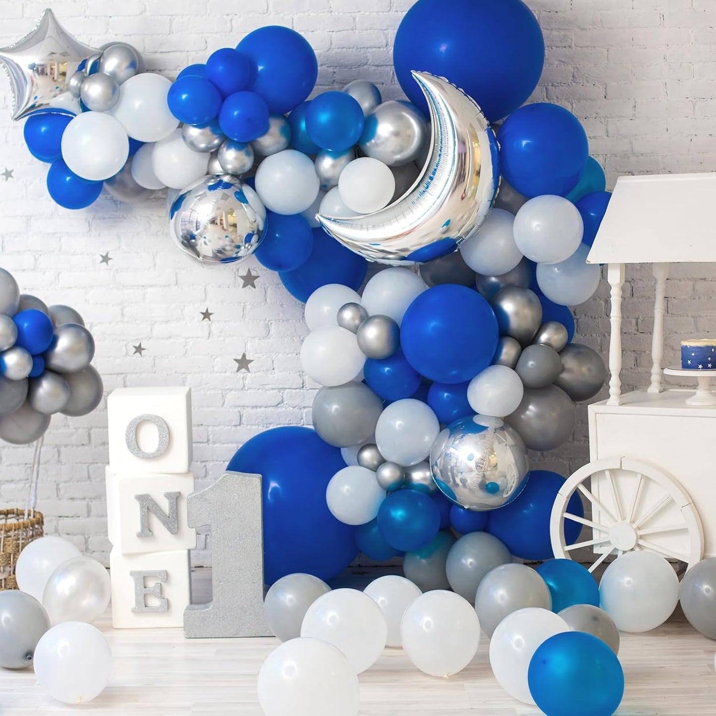 RUBFAC Dark Blue Balloons - 129pcs in Various Sizes for Birthday, Gender Reveal & Baby Shower Decor
