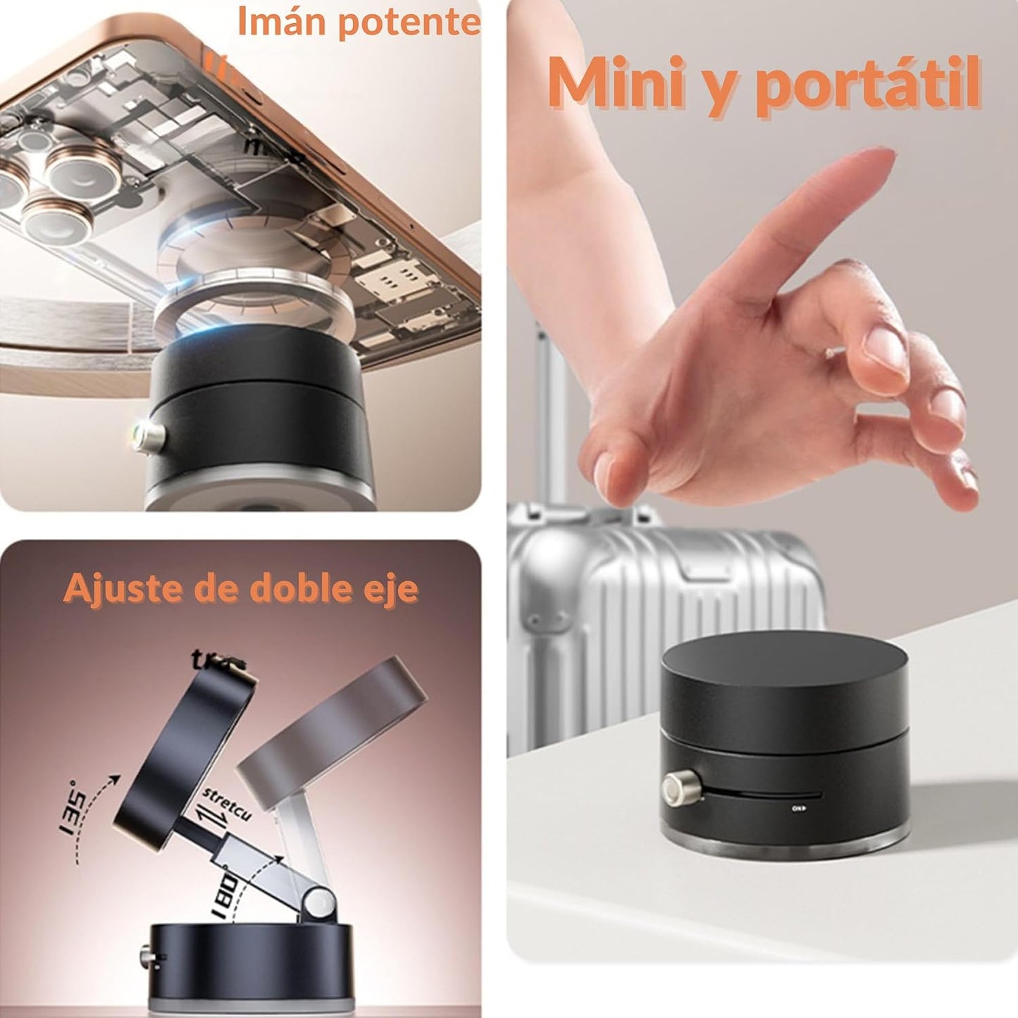 ASTHAN 360 Vacuum Magnetic Phone Holder, Suction Car Mount, MagSafe Compatible Cell Phone Holder