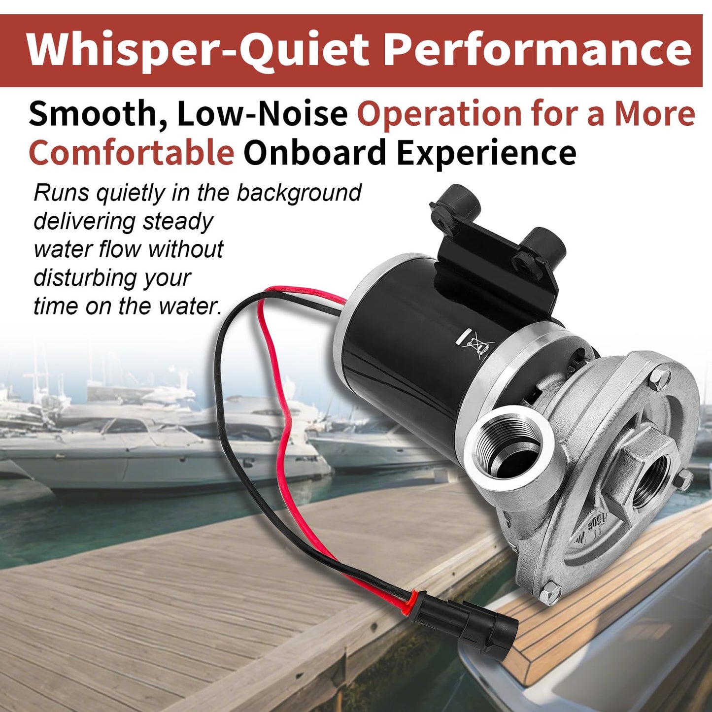 50840-0012 12V ‎29.7GPM Low Pressure Marine Centrifugal Pump Replacement for 50840-0012 Cyclon Centrifugal Pump 8.7Psi 3/4"NPT Stainless Steel Electric Water Pump for Marine & RV