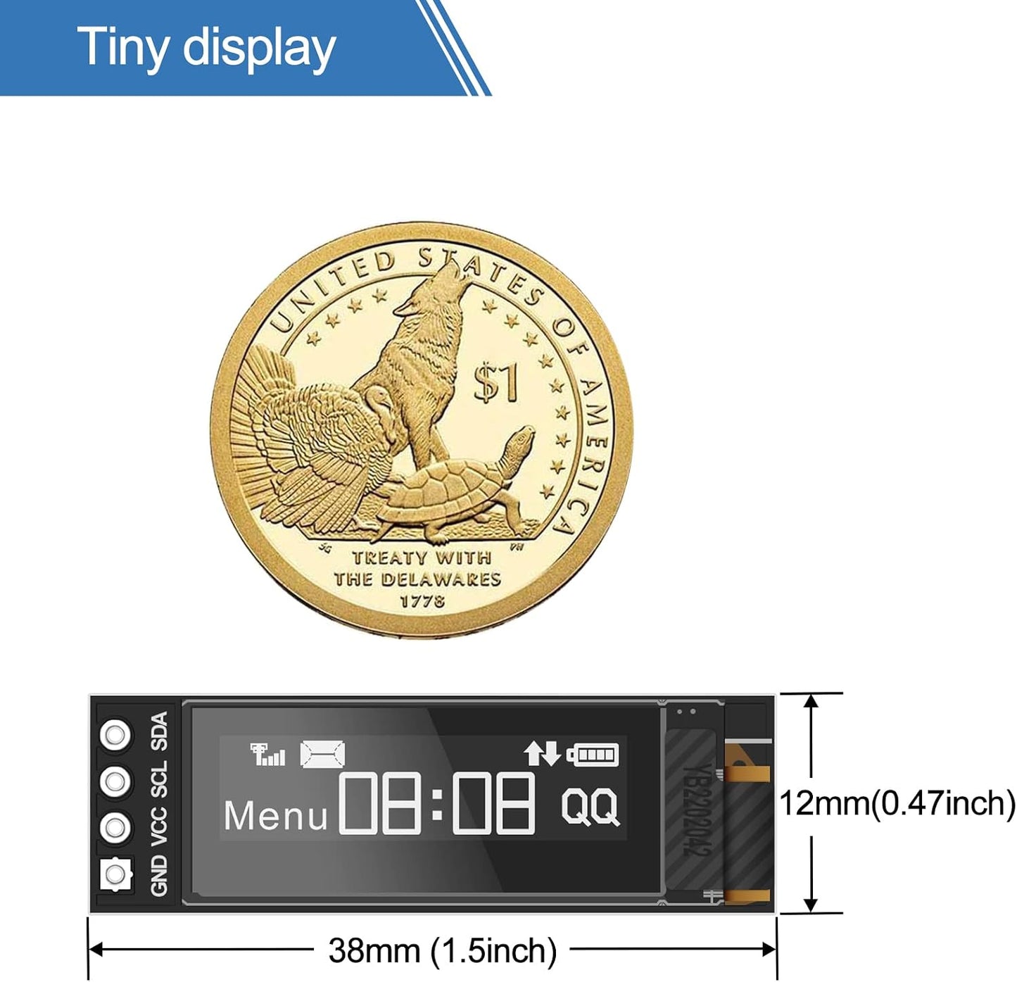 MakerFocus 2pcs 0.91 Inch I2C 128 32 SSD1306 Pi/ESP32 IIC OLED Display Module x Pixel Driver Self-Luminous Display