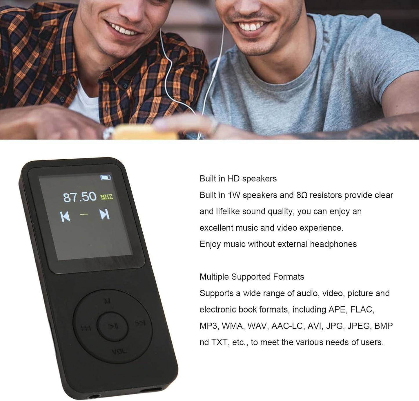 Zopsc MP3 5.0, Player with Bluetooth Portable Music Player with Built in HD Speaker, Photo Video Playback FM Radio